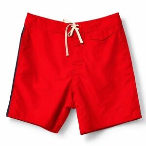 Men’s Red Board Shorts Swim Trunks Surf Shorts Drawstring – Beach Swimwear